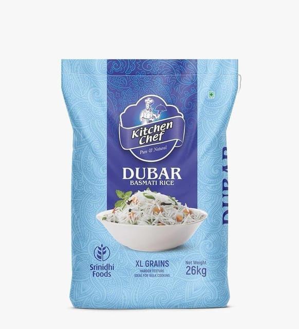 KITCHEN CHEF DUBAR BASMATI RICE 26Kg